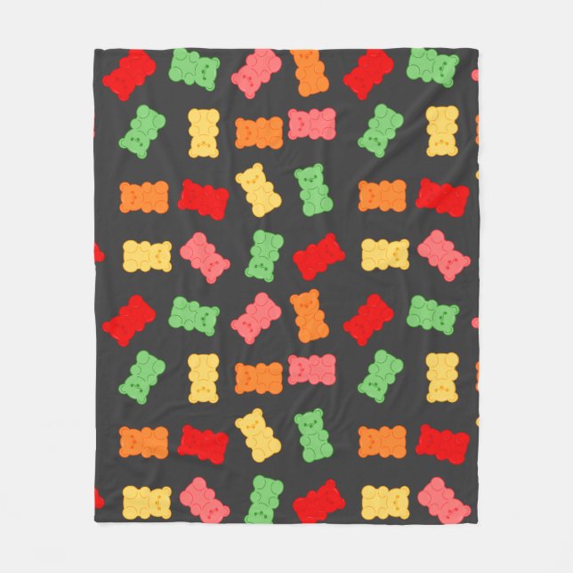 Gummy Bear Pattern Fleece Blanket (Front)