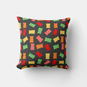 Gummy Bear Pattern Throw Pillow