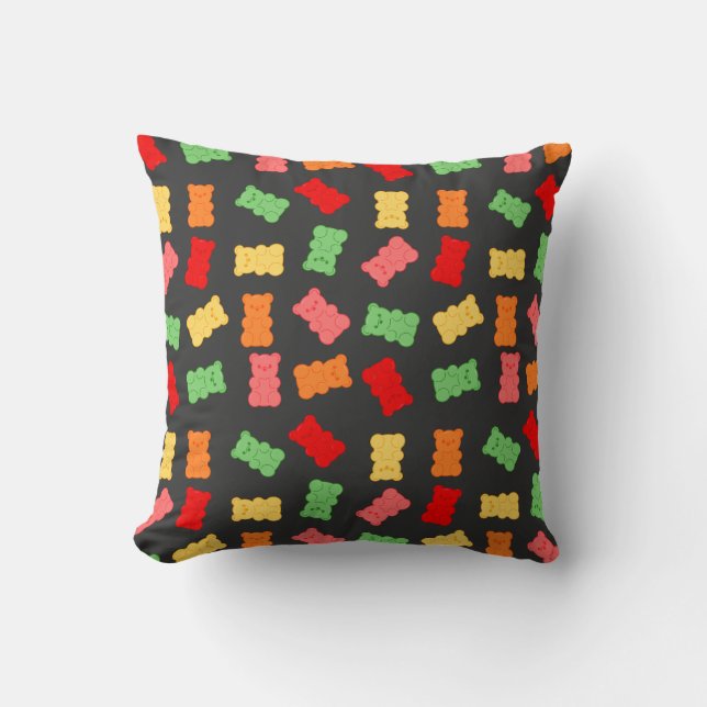 Gummy Bear Pattern Throw Pillow (Front)
