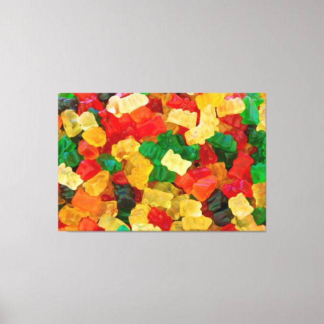 Gummy Bear Rainbow Coloured Candy Canvas Print (Front)