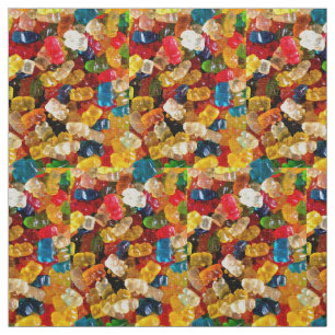gummy bears candy rainbow fabric