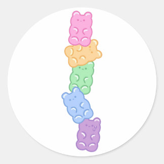 Gummy bears classic round sticker
