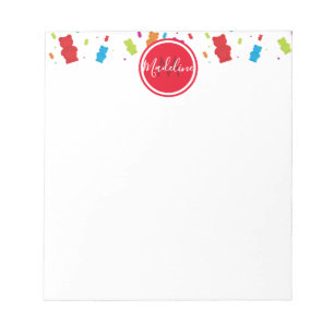 Gummy Bears Dots Pattern Name Initial Notepad