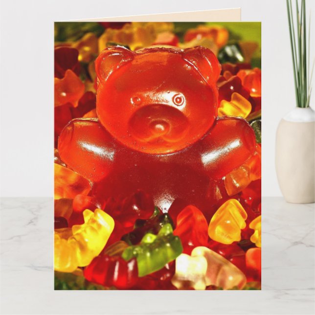 GUMMY BEARS FUNNY BIRTHDAY GREETING CARD (Front)