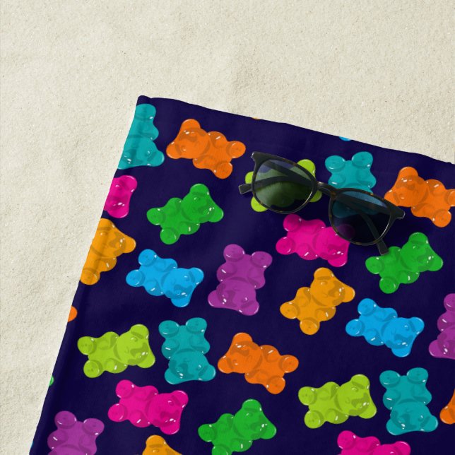 Gummy Bears Pattern Beach Towel (In Situ)