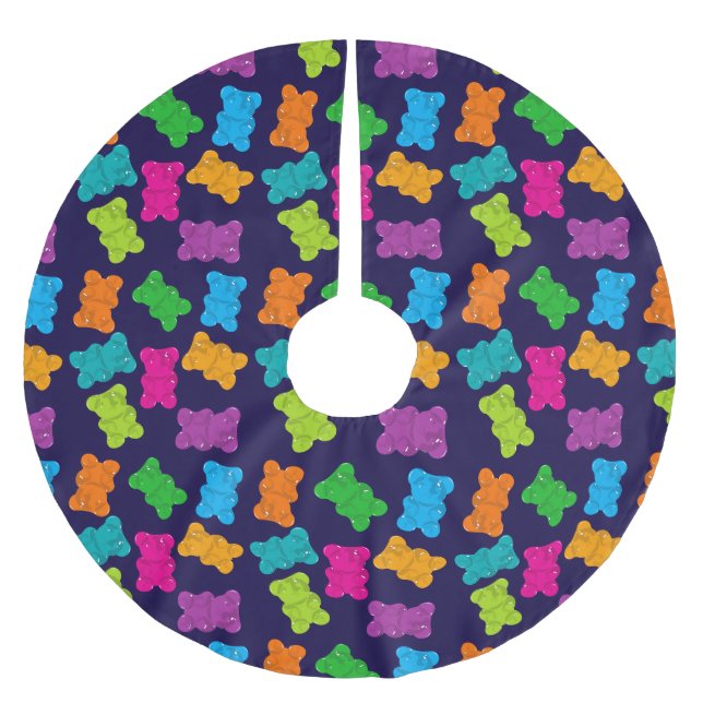 Gummy Bears Pattern Brushed Polyester Tree Skirt (Front)
