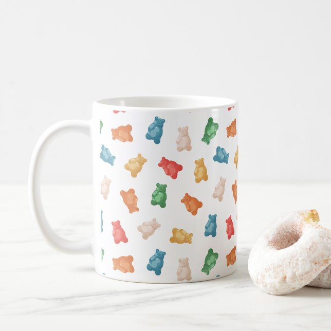 Gummy Bears Pattern Coffee Mug (With Donut)