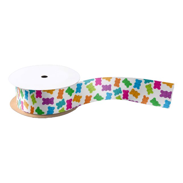 Gummy Bears Pattern Satin Ribbon (Spool)