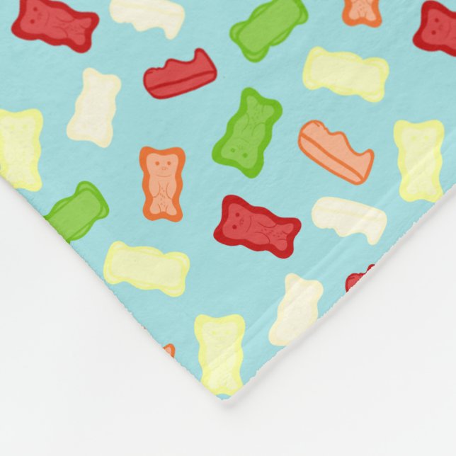 Gummy Bears Repeating Seamless Pattern Fleece Blanket (Corner)