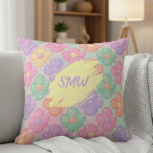 Gummy Candy Floral Personalized Throw Pillow