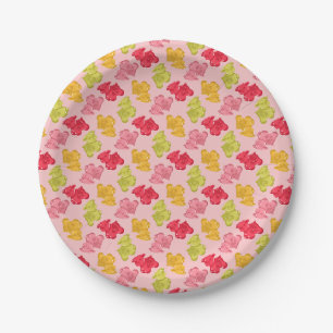 Gummy Cows Tropical Fruit Pink Paper Plate
