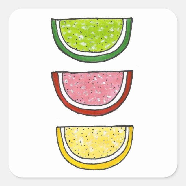 Gummy Fruit Candy Passover Jelly Fruit Slices Square Sticker (Front)