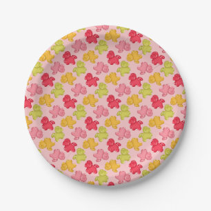 Gummy Horses Tropical Fruit Pink Paper Plate