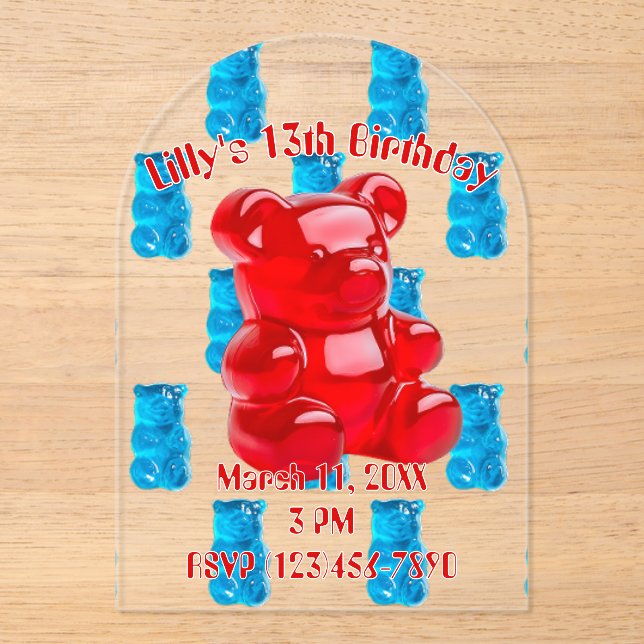 Gummy Jelly  Acrylic Invitations (Front)