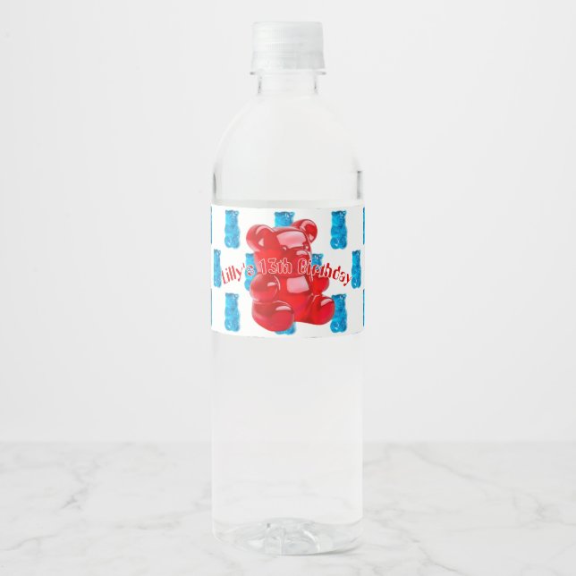 Gummy Jelly  Water Bottle Label (Front)