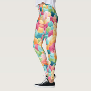 Gummy Wonderland: A Colorful Array of Candy Critte Leggings