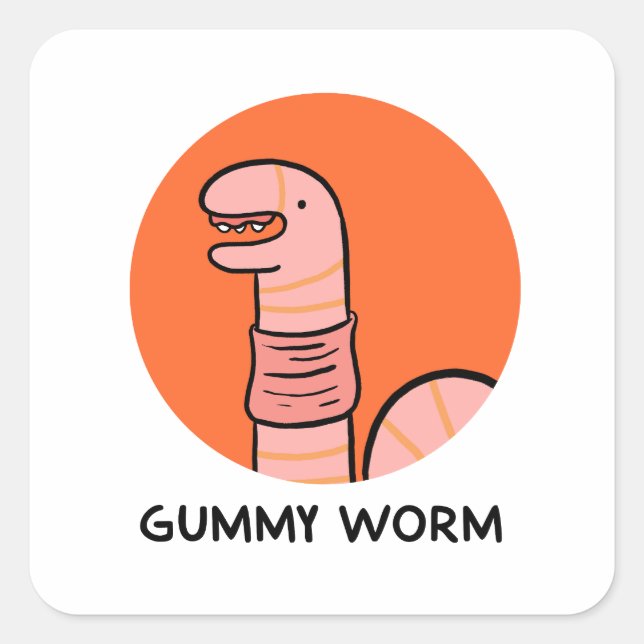 Gummy Worm Bug Pun Sticker (Front)
