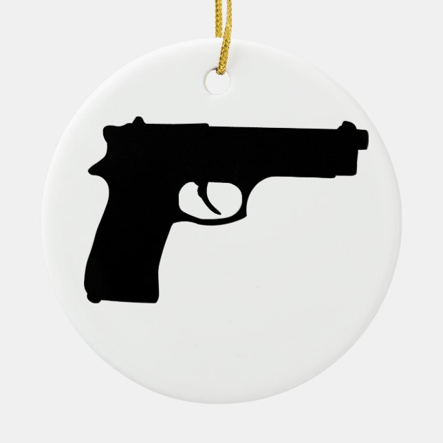 Gun Ceramic Ornament (Front)