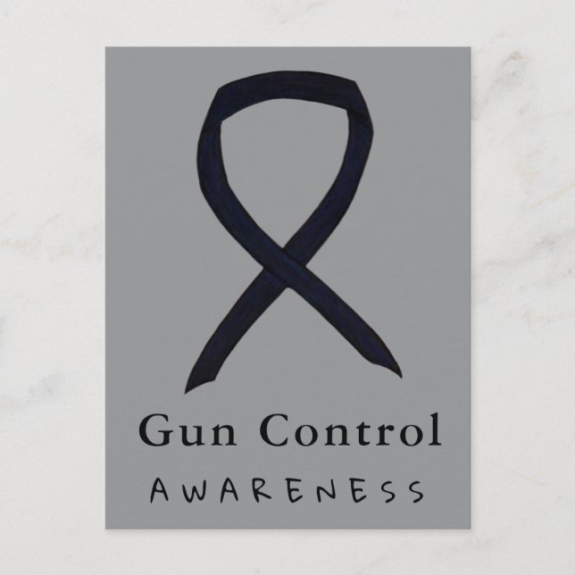 Gun Control Awareness Black Ribbon Postcards (Front)