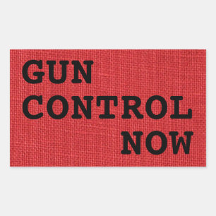 Gun Control Now on Red Linen Photo Sticker