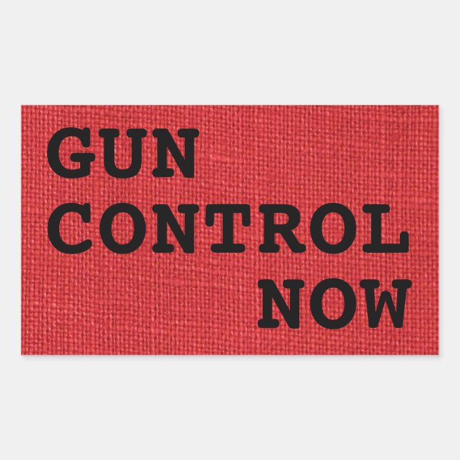 Gun Control Now on Red Linen Photo Sticker (Front)