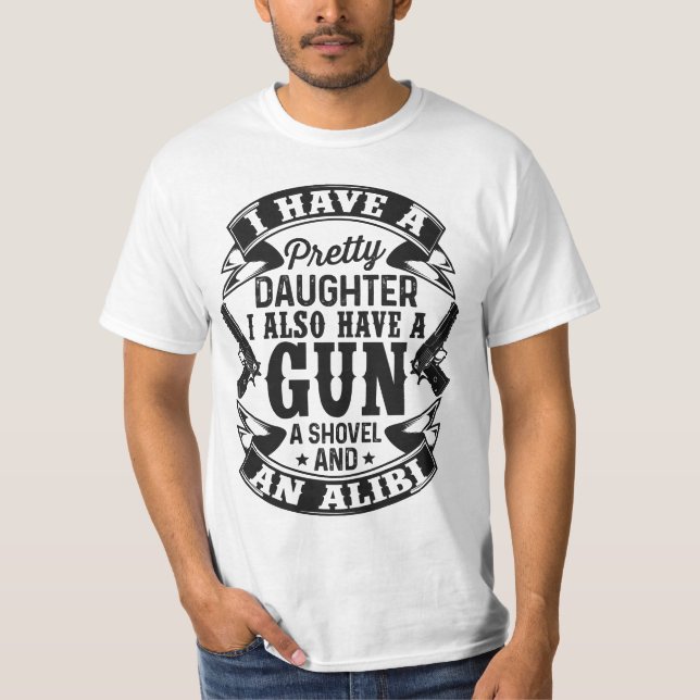Gun Dad – Protective Father Mode 🔫👧 T-Shirt (Front)
