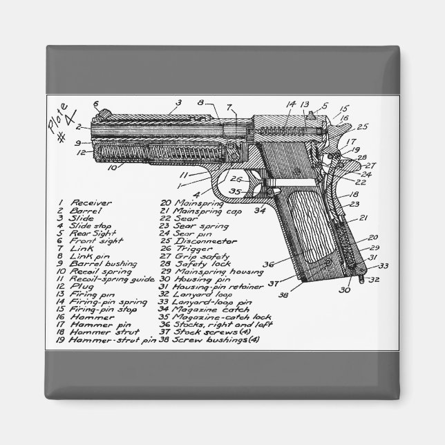 Gun Diagram Magnet (Front)