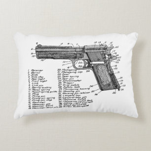 Gun Diagram V2 Decorative Pillow
