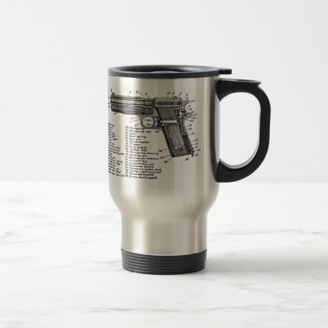 Gun Diagram V2 Travel Mug (Right)