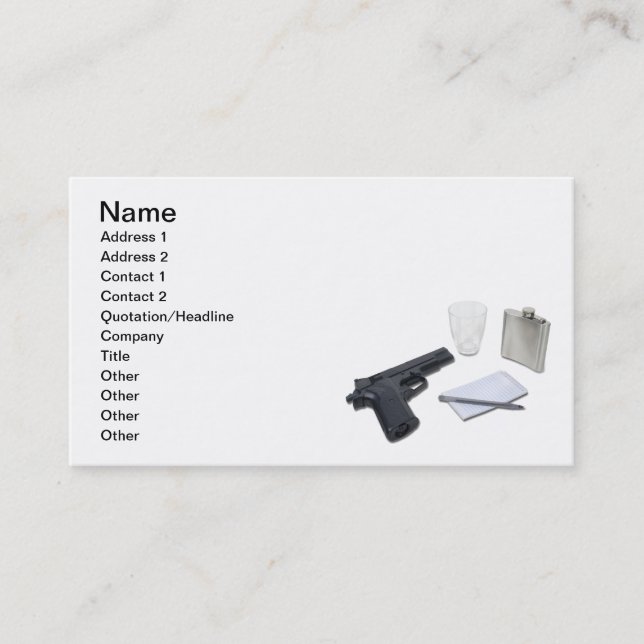 Gun Flask Notebook Business Card (Front)