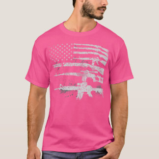 Gun For Machine Guns Usa Flag 2A T-Shirt
