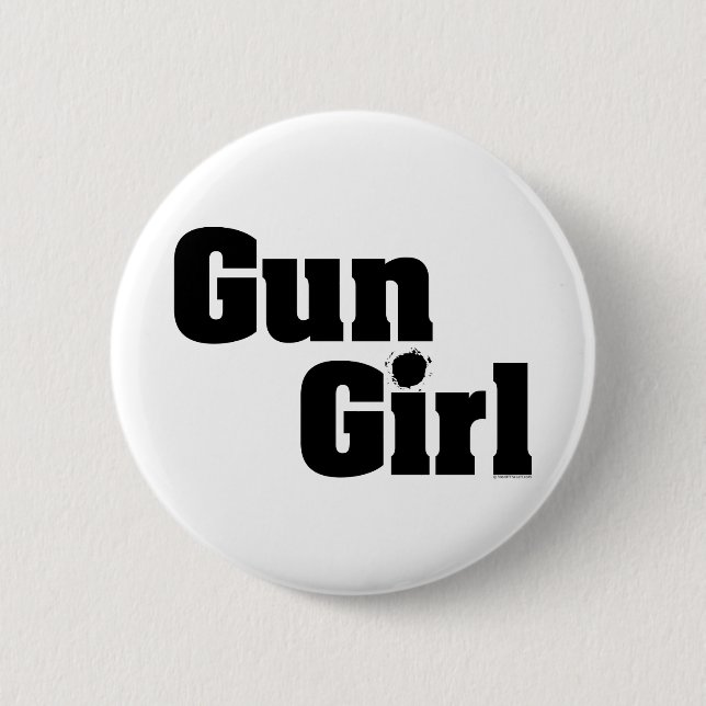 Gun Girl 2 Inch Round Button (Front)