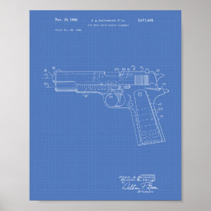Gun Head Space 1968 Patent Art Blueprint Poster