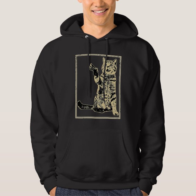 Gun Kitty Funny Cat Hoodie (Front)