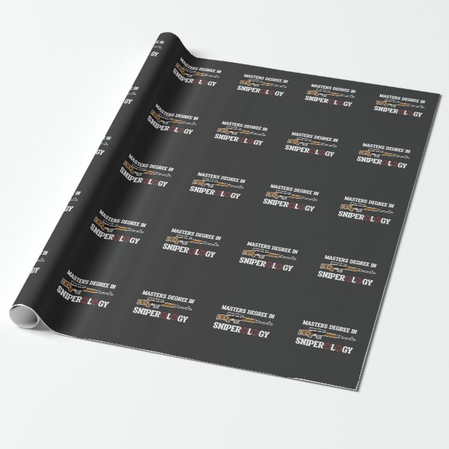 Gun Lover Master Sniper Rifle 2nd Amendment Wrapping Paper (Unrolled)