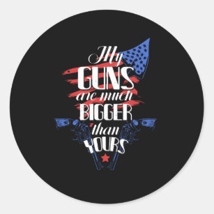 Gun Owner Gun Lover Pistols USA Flag Guns Classic Round Sticker