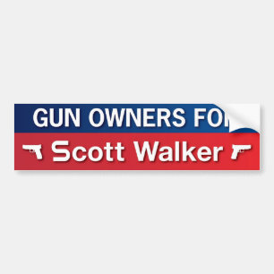 Gun Owners for Scott Walker Bumper Sticker