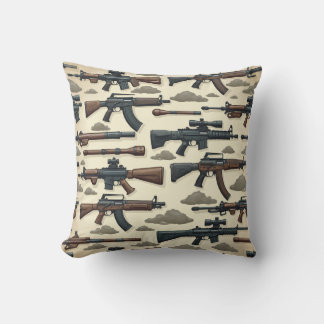 gun pattern throw pillow