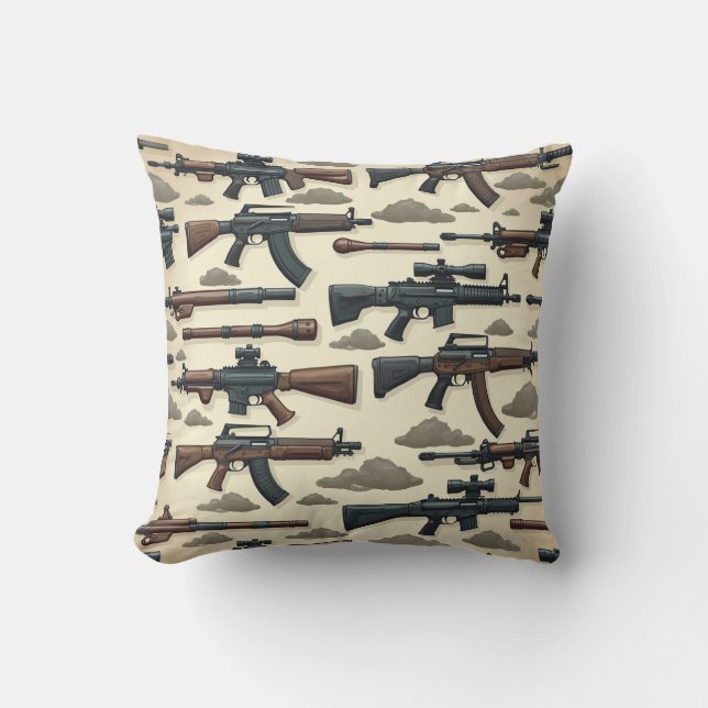 gun pattern throw pillow (Front)