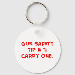 gun safety tip #1 keychain