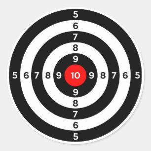 gun shooting range bulls eye target symbol classic round sticker