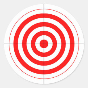 gun shooting range bulls eye target symbol classic round sticker