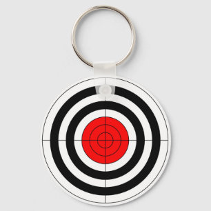 gun shooting range bulls eye target symbol keychain