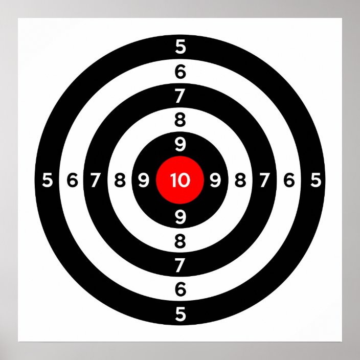 gun shooting range bulls eye target symbol poster Zazzle.ca
