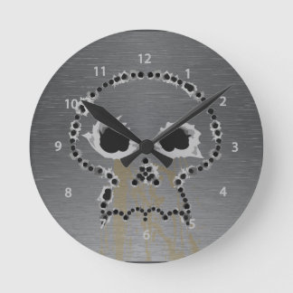Gun Shots Holes Skull Wall Clock