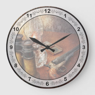 Gun - The adventures code Large Clock