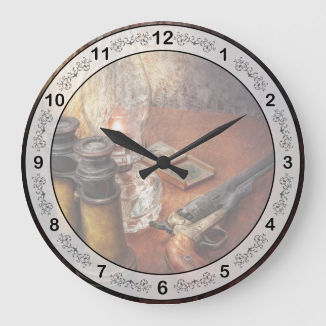 Gun - The adventures code Large Clock (Front)