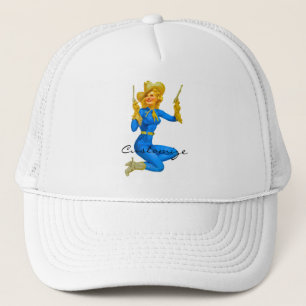 Gun-toting Pin-up Cowgirl Thunder_Cove Trucker Hat