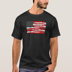 Gun Usa American Flag Patriotic Gun Women Men 1 T-Shirt
