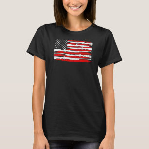 Gun Usa American Flag Patriotic Gun Women Men T-Shirt